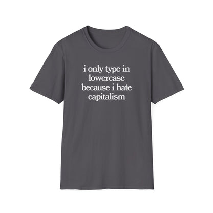 i only type in lowercase because i hate capitalism