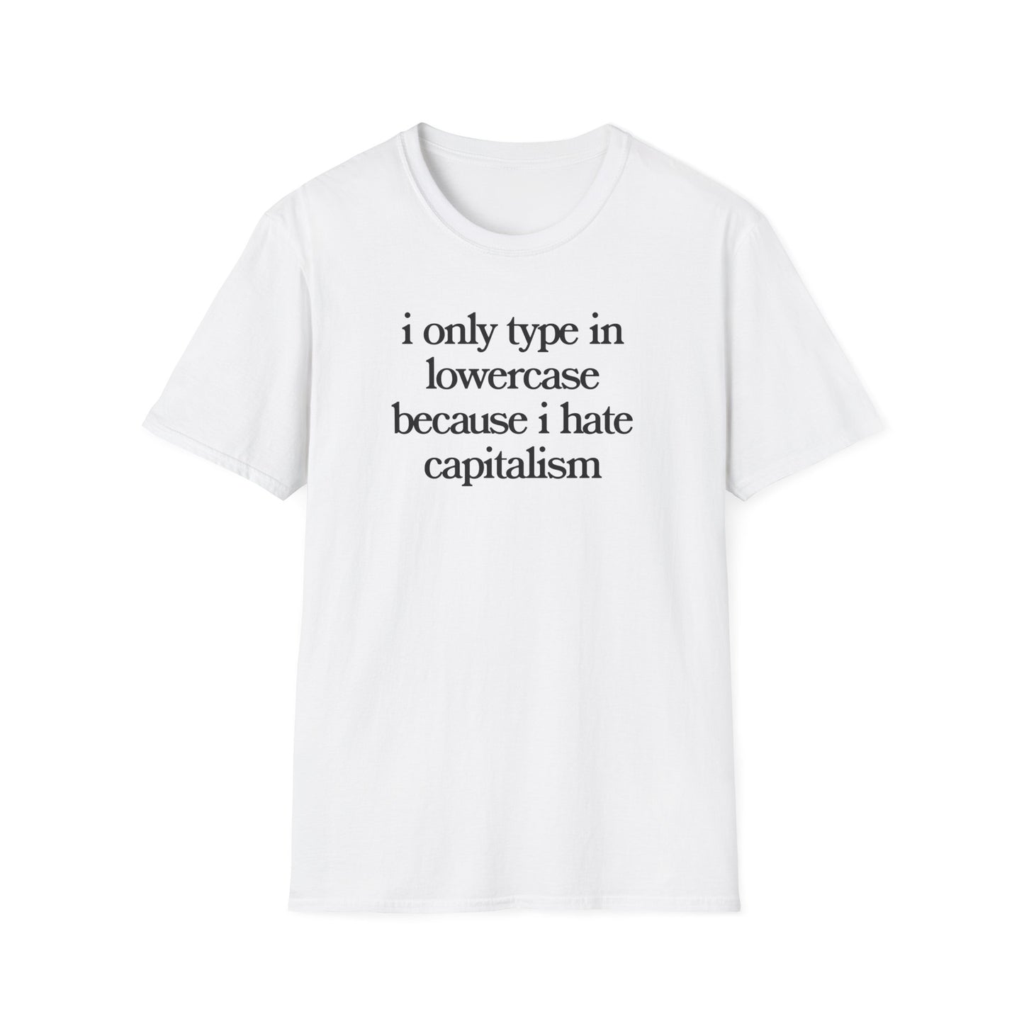 i only type in lowercase because i hate capitalism